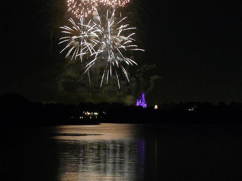 P1020287.JPG - Magic Kingdom fireworks viewed from the beach at Polynesian Resort