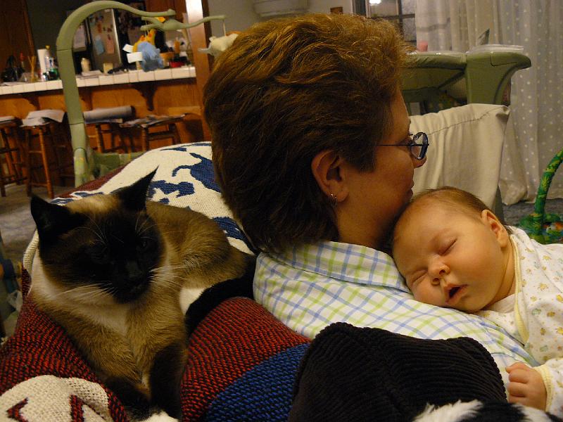 P1010580.JPG - Sven, Great Aunt Nise and a very relaxed Hailee