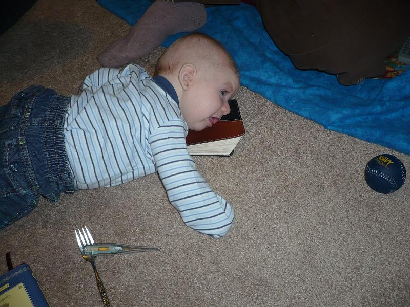 P1000655.JPG - He chose The Word!  Good choice Kalin!